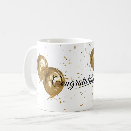 Elegant Goud Minimaal Afstuderen afstuderen pet Koffiemok (Voorkant links)