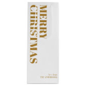 Elegant goud Minimal Contemporary Merry Christmas Wijn Cadeautas (Voorkant)
