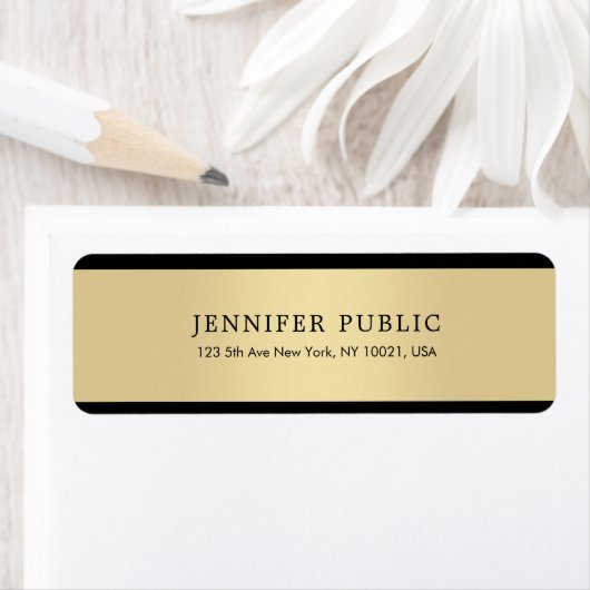 Elegant Goud Minimalist Plain Professioneel Modern Etiket (Insitu)