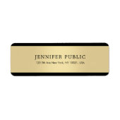 Elegant Goud Minimalist Plain Professioneel Modern Etiket (Voorkant)
