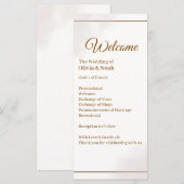 Elegant goud minimalistisch huwelijksprogramma (Voorkant / Achterkant)