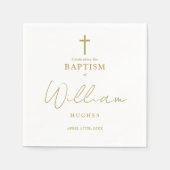 Elegant goud minimalistische doop doopsel servet (Voorkant)