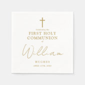 Elegant goud minimalistische eerste heilige commun servet (Voorkant)