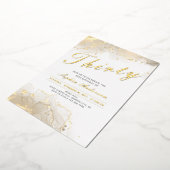 Elegant Goud Modern 30e Verjaardag Folie Uitnodiging (Gedraaid)