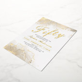 Elegant Goud Modern 50ste Verjaardag Folie Uitnodiging (Gedraaid)