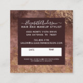 Elegant Goud Modern Chique Salon Afspraak Vierkante Visitekaartje (Achterkant)