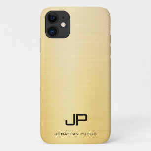 Elegant Goud Modern Monogram Naam Sjabloon Case-Mate iPhone Case