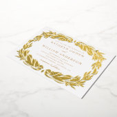 Elegant goud moderne florale botanische bruiloft folie uitnodiging (Gedraaid)