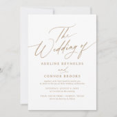 Elegant Goud Moderne Kalligrafie Bruiloft Kaart (Voorkant)