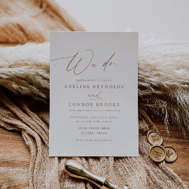 Elegant Goud Moderne Kalligrafie Wij Doen Huwelijk Kaart