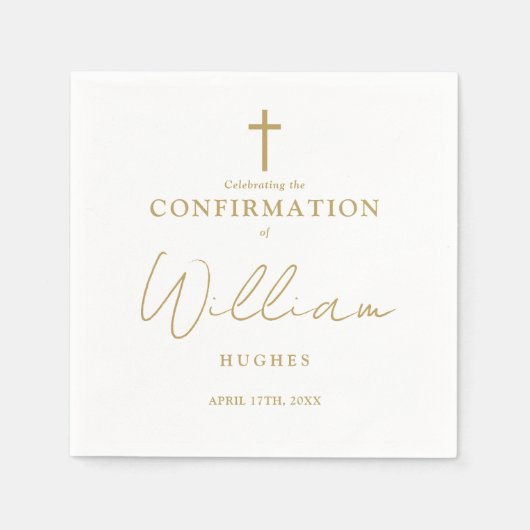 Elegant Goud Moderne Minimalistische Bevestiging Servet (Voorkant)