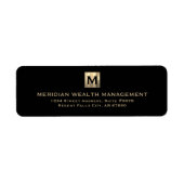 Elegant Goud Monogram Adresetiketten Etiket (Voorkant)