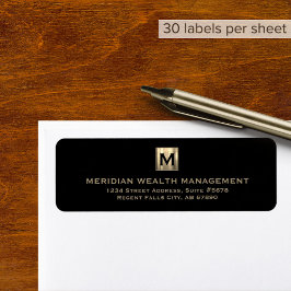Elegant Goud Monogram Adresetiketten Etiket