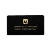 Elegant Goud Monogram Adreslabel Etiket (Voorkant)