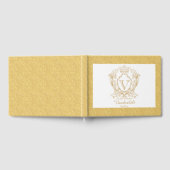 Elegant Goud Monogram Bruiloft Gastenboek (Volledig)