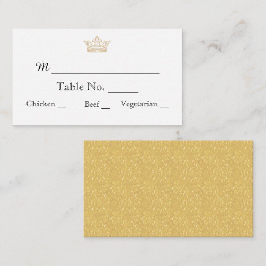 Elegant Goud Monogram Bruiloft Plaats Kaarten Plaatskaartje (Voorkant / Achterkant)