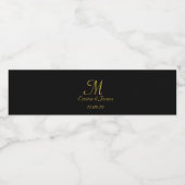 Elegant Goud Monogram Bruiloft Water Fles Label Waterfles Etiket (Enkel label)