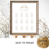 Elegant Goud Monogram Bruiloft Zitting Grafiek Tek Poster