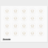 Elegant Goud Monogram Crest Bruiloft Sticker (Vel)