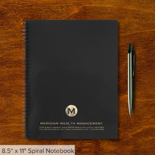 Elegant Goud Monogram Financiële Planner Notitiebo Notitieboek