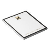 Elegant Goud Monogram Initiaal Logo Notitieblok (Schuin)