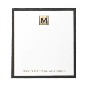 Elegant Goud Monogram Initiaal Logo Notitieblok