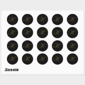 Elegant Goud Monogram K Envelopzegel Ronde Sticker (Vel)