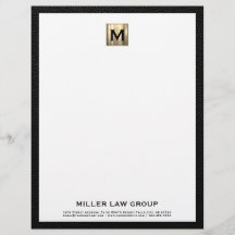 Elegant Goud Monogram Letterhoofd