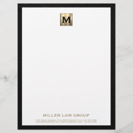 Elegant Goud Monogram Letterhoofd Briefhoofd
