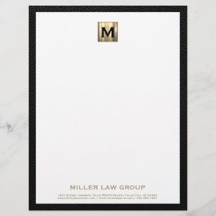 Elegant Goud Monogram Letterhoofd Briefhoofd