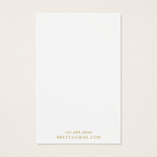 Elegant Goud Monogram Oorbel Display Kaart (Achterkant)