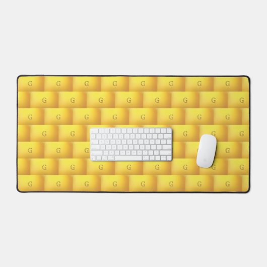 Elegant Goud Monogram Patroon Bureaumat (Keyboard & Muis)