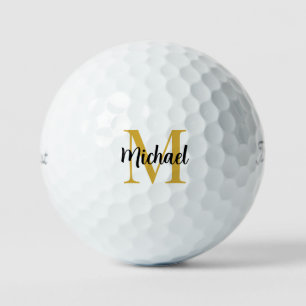 Elegant Goud Monogram Titleist Pro V1 3 Pack Golfballen
