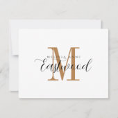 Elegant Goud Monogram Vlakke Nota Kaart Notitiekaartje (Voorkant)