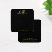 Elegant Goud Monogram Zwart Oorbel Display Kaart (Bureau)