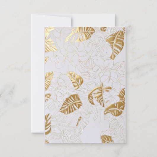 Elegant Goud Monstera Bruiloft Save The Date Kaart (Achterkant)