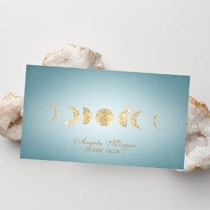 Elegant Goud Moons Blauw Visitekaartje