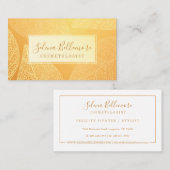 Elegant goud natuurlijk geperst blad visitekaartje (Voorkant / Achterkant)