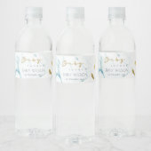 ELEGANT GOUD NAVY ONDERWATER VIS BABY SHOWER WATERFLES ETIKET (Flessen)