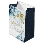 ELEGANT GOUD NAVY ONDERWATER VIS BRUIDELIJKE DOOP MEDIUM CADEAUZAKJE (Voorkant Gekanteld)