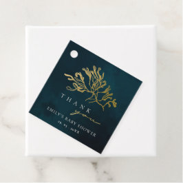 ELEGANT GOUD NAVYBLAUW ZEEWIERVERZAMELING BABYSHOW BEDANKJES LABELS
