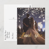 Elegant, Goud, Nep Folie, Dank Je, Aangepaste Foto Briefkaart (Voorkant / Achterkant)