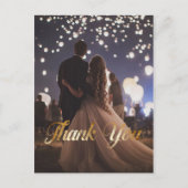 Elegant, Goud, Nep Folie, Dank Je, Aangepaste Foto Briefkaart (Voorkant)
