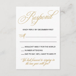 Elegant Goud Nieuwjaar Eva bruiloft uitnodiging RS