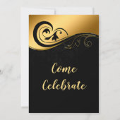 Elegant Goud Nieuwjaar Kaart (Achterkant)