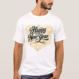 Elegant Goud Nieuwjaarsfeestelijke Viering De T-shirt