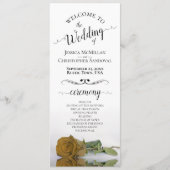 Elegant Goud Oker Goldenrod Roos Romantisch Bruilo Programmakaart (Voorkant)