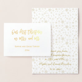 Elegant goud, onze eerste kerstviering folie kaarten