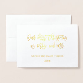 Elegant goud, onze eerste kerstviering folie kaarten