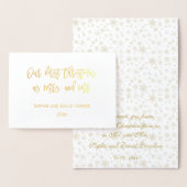 Elegant goud, onze eerste kerstviering folie kaarten (Display)